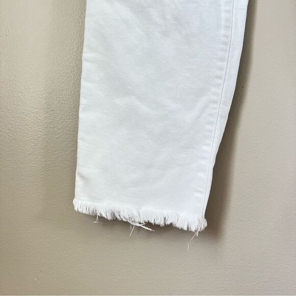 Liverpool Distressed The Crop Straight White Women's Freyed Hem Jeans Size 10/30 - Picture 4 of 15